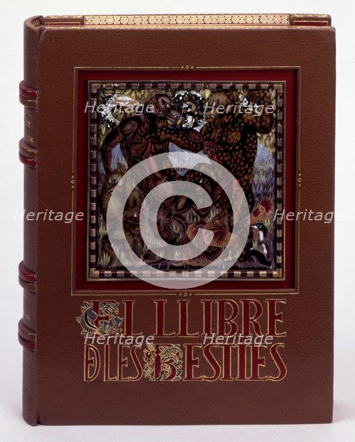 Cover 'The Book of beasts' with original drawings by Granye, magnificent morocco binding with dou…