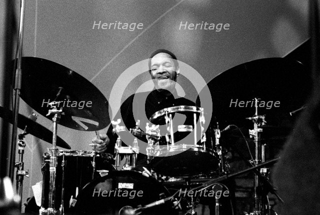 Billy Higgins, Brecon Jazz Festival, Powys, Wales, August 2000. Artist: Brian O'Connor.