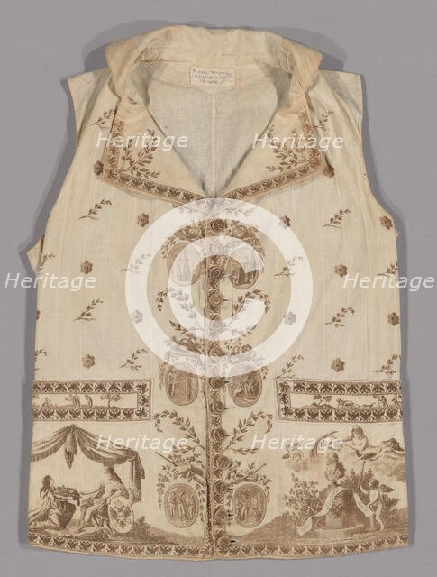 Waistcoat, France, 1790-92. Creator: Unknown.
