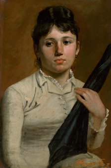 Woman with an umbrella, 1886. Creator: Jozef Hanula.