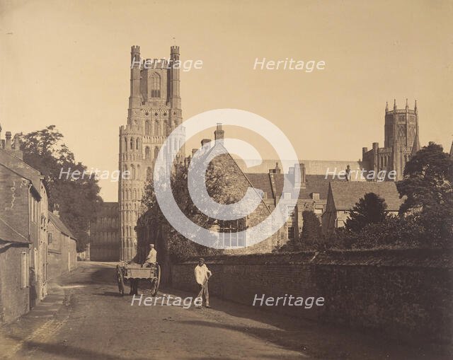 Ely Cathedral, from the Grammar School, 1857. Creator: Roger Fenton.