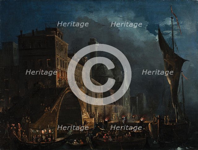 A Venetian gala night, 1825-1835. Creator: Caffi, Ippolito (1814-1866).