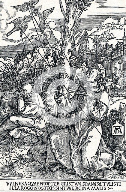 'St Francis Receiving the Stigmata', 1504 (1906). Artist: Albrecht Durer.