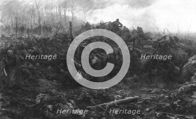 ''Aux Eparges; La crete est emportee de vive force le 10 avril', 1915. Creator: J Simont.
