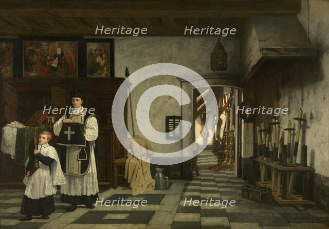 The Sacristy, 1857. Creator: André-Joseph Minguet.