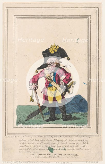 Anything Will Do For an Officer, January 1, 1796., January 1, 1796. Creator: Thomas Rowlandson.