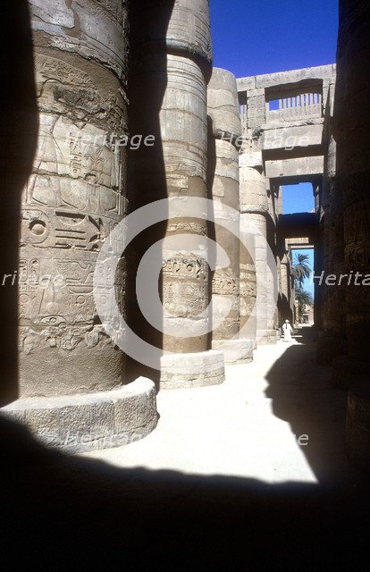 Pillars in the Great Hypostyle Hall, Temple of Amun, Karnak, Egypt, 14th-13th century BC. Artist: Unknown