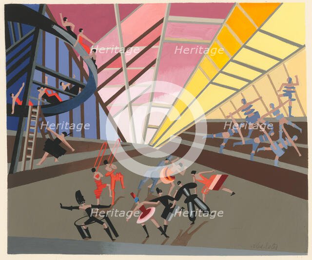 Scenic design from the portfolio Décors de Théâtre, 1930. Creator: Exter, Alexandra Alexandrovna (1882-1949).