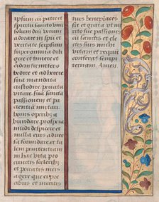 Leaf from a Book of Hours: Text with Illustrated Border (verso), c. 1510. Creator: Unknown.