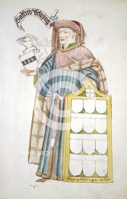 Geoffrey Feldynge, Lord Mayor of London 1452-1453, in aldermanic robes, c1450.                       Artist: Roger Leigh