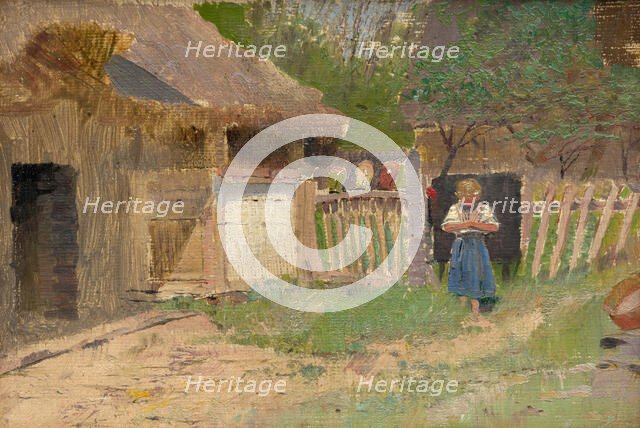 Girl in a Farmyard, 1880-1900. Creator: Ladislav Mednyanszky.