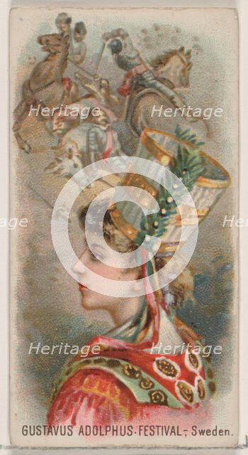 Gustavus Adolphus Festival, Sweden, from the Holidays series (N80) for Duke brand cigarett..., 1890. Creator: George S. Harris & Sons.