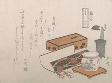 Utensils for the Incense Ceremony, “Incense Master” (Kogiki), from the series An Arra..., ca. 1810s. Creator: Shinsai.