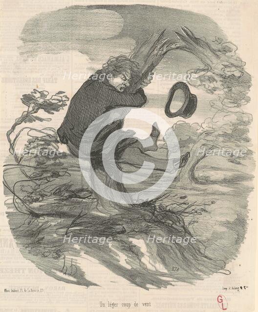 Un léger coup de vent, 19th century. Creator: Honore Daumier.