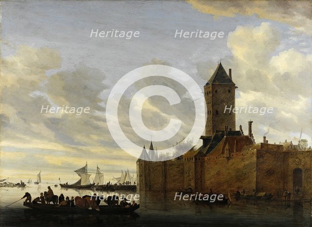 River Estuary With Fortified Town. Artist: Ruisdael, Salomon Jacobsz, van (1600/3-1670)