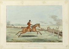 Charging an Ox-fence, plate three from Indispensable Accomplishments, published June 24, 1811. Creator: Robert Frankland.