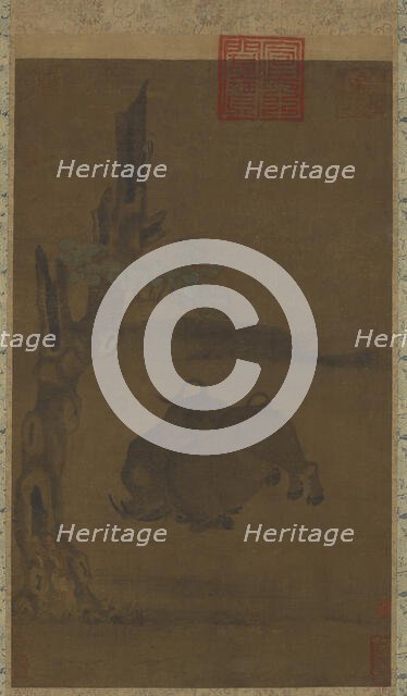 Two Fighting Water Buffaloes, 13th-14th century. Creator: Unknown.