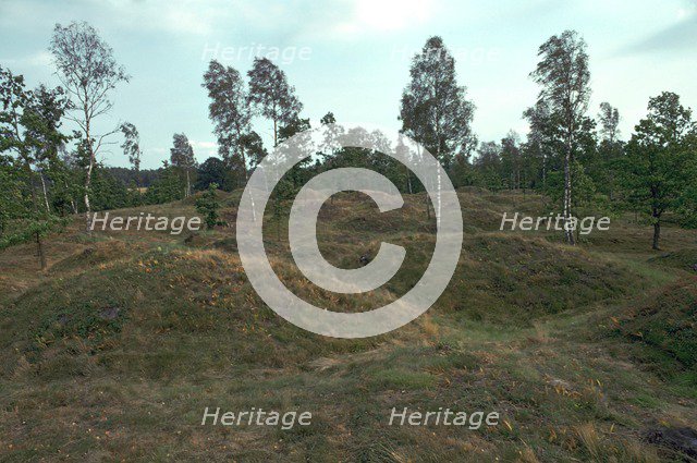 Iron Age burial mounds in Sweden. Artist: Unknown