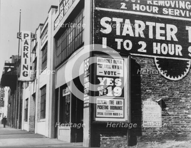 A political problem before the voters of San Francisco, California, 1937. Creator: Dorothea Lange.