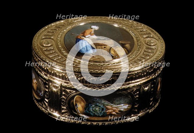 Snuffbox with kitchen scenes, 18th century (?). Creator: Unknown.