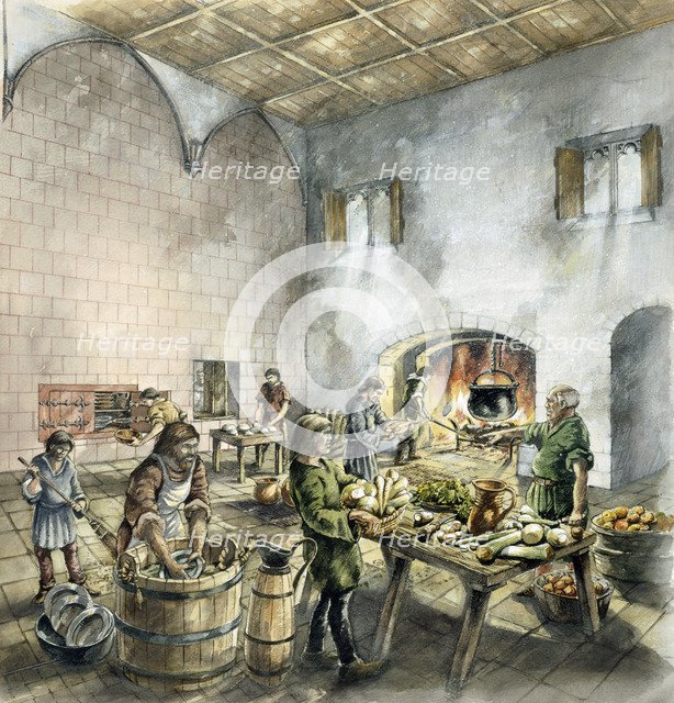 Rievaulx Abbey, 14th century, (c1990-2010). Artist: Peter Dunn.