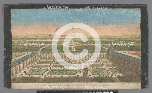 View of the garden and Buen Retiro Palace in Madrid, 1745-1775. Creator: Anon.