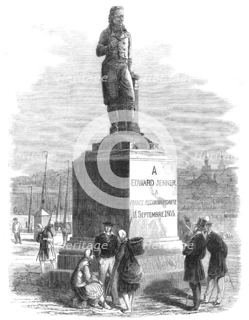 Statue of Dr. Jenner, lately erected at Boulogne, 1865. Creator: Unknown.