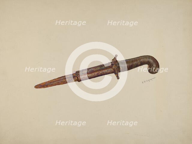 Pistol Dagger, c. 1941. Creator: Anne B. Trepagnier.