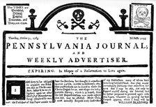 Facsimile of the Pennsylvania Journal on the Stamp Act, 1765 (c1880). Artist: Unknown