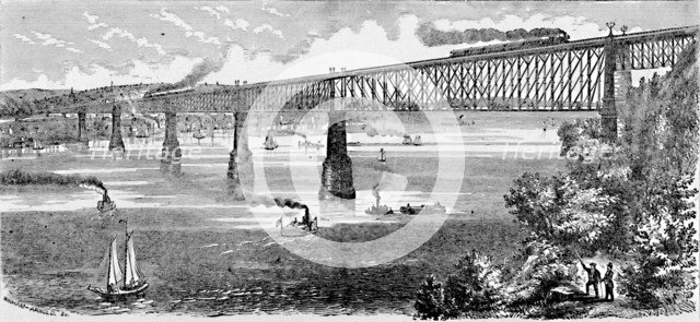'Proposed Bridge across the Hudson at Poughkeepsie', 1883. Artist: Unknown.