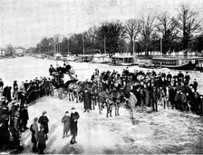 Coaching on the Isis at Oxford, 1895. Creator: Hills and Saunders.