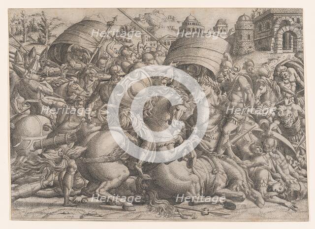 Battle Before Troy, 1535-55. Creator: Jean Mignon.