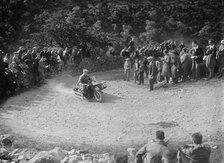 Matchless and sidecar of TJ Rose competing in the MCC Edinburgh Trial, 1930. Artist: Bill Brunell.