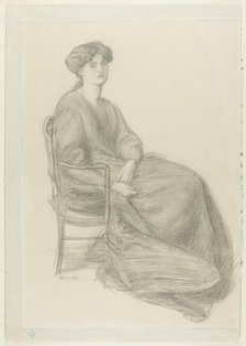 Mrs. William Morris Seated in Chair, May 1870. Creator: Dante Gabriel Rossetti.