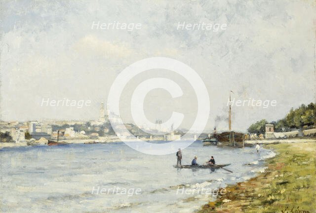 The Seine, in Passy, c1880. Creator: Stanislas Lepine.