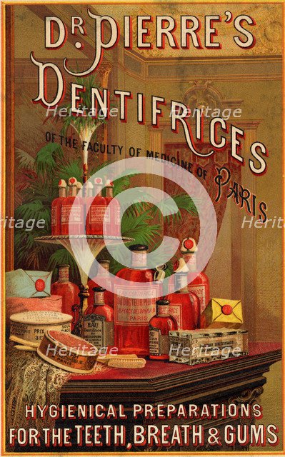 Dr Pierre's Dentifrice, 19th century. Artist: Unknown