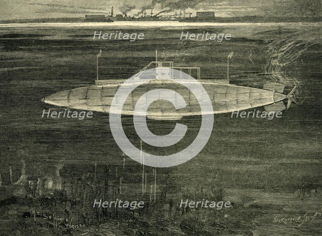 'The French Submarine Boat, The Gustave Zédé', c1900. Creator: Marguerite Jacob.