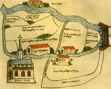 Map of Chertsey Abbey, 1432, (1944).  Creator: Unknown.