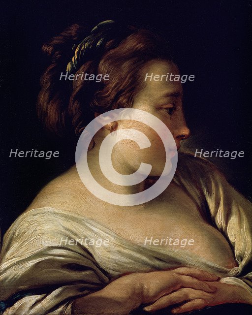 'Head of a Girl', 18th century. Artist: François Boucher
