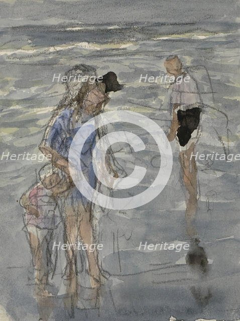 Figures in the sea, 1881-1927. Creator: Johan Antonie de Jonge.