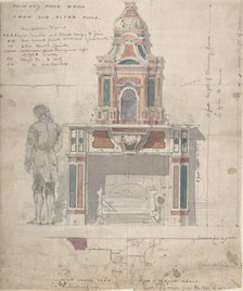 Design for a Chimneypiece Made from an Old Altarpiece, 19th century. Creator: Anon.