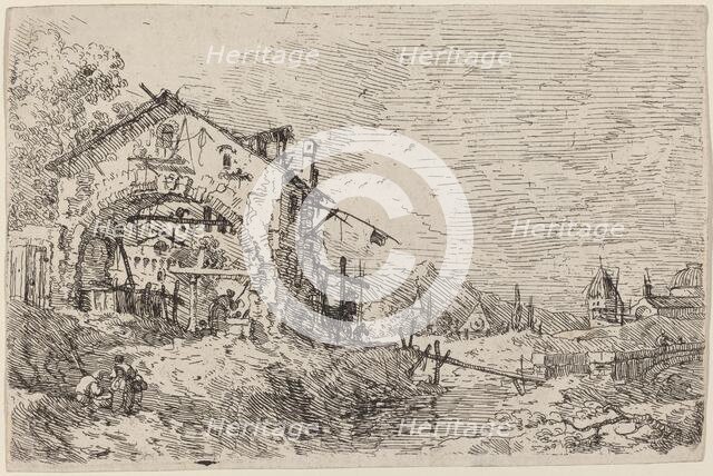 Landscape with a Woman at a Well, c. 1735/1746. Creator: Canaletto.