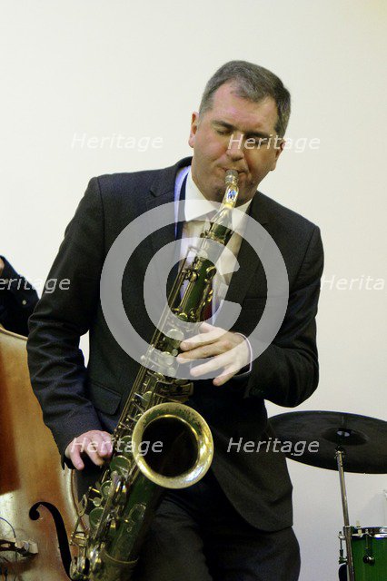 Simon Spillett, NJA fundraising gig, Loughton, Essex,  February 11, 2017 Artist: Brian O'Connor.