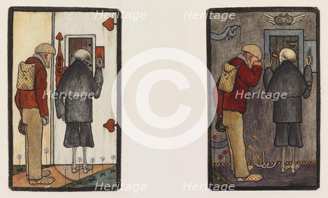 The Peasant and Death at the Gates of Heaven and Hell, 1897. Creator: Hugo Simberg.