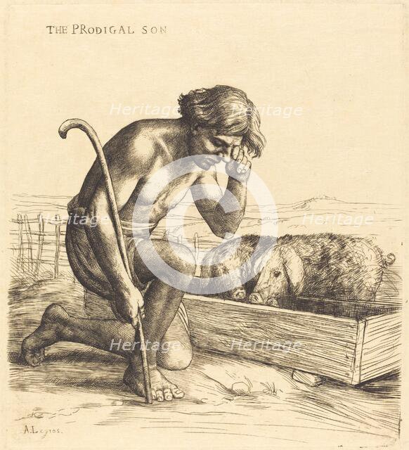 The Prodigal Son, 1st plate (L'enfant prodigue). Creator: Alphonse Legros.