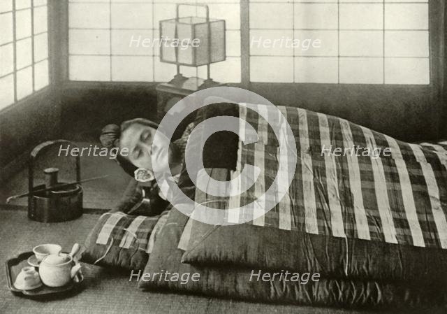 'Bed-Time in Japan', 1910. Creator: Herbert Ponting.