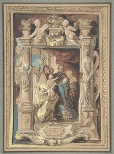The Presentation in the Temple, with a Design for a Sculpted Frame, ca. 1630-1635. Creator: Jacob Jordaens.