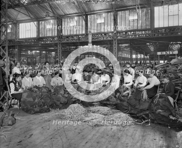 Waring & Gllow munitions factory, White City, Hammersmith and Fulham, London, August 1916. Artist: Adolph Augustus Boucher.