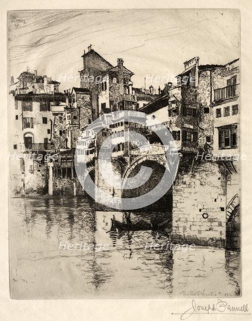 The Ponte Vecchio, 1883. Creator: Joseph Pennell (American, 1857-1926).