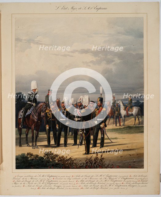 The Russian General Staff, 1867. Artist: Piratsky, Karl Karlovich (1813-1889)